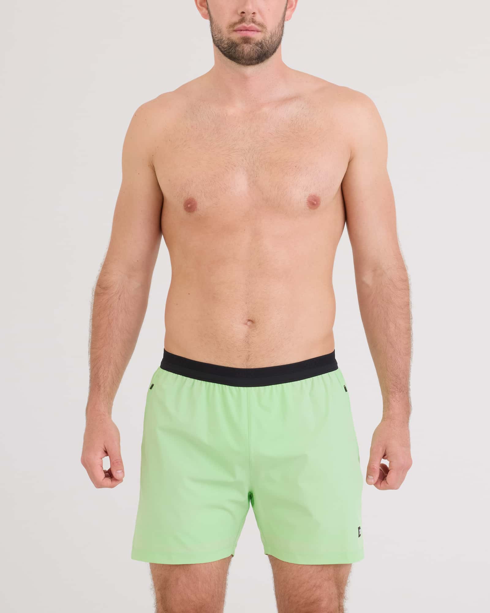 Front - Model wearing Run For All 2N1 Short 5" in Patina Green