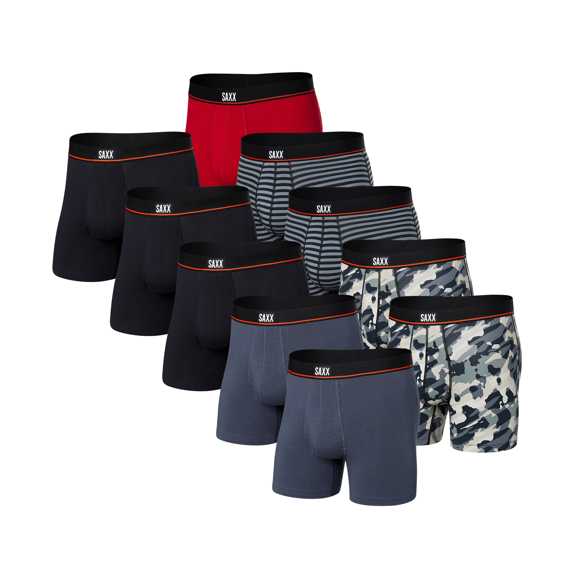 Non-Stop Stretch Cotton Boxer Brief 10-Pack in Assorted Prints