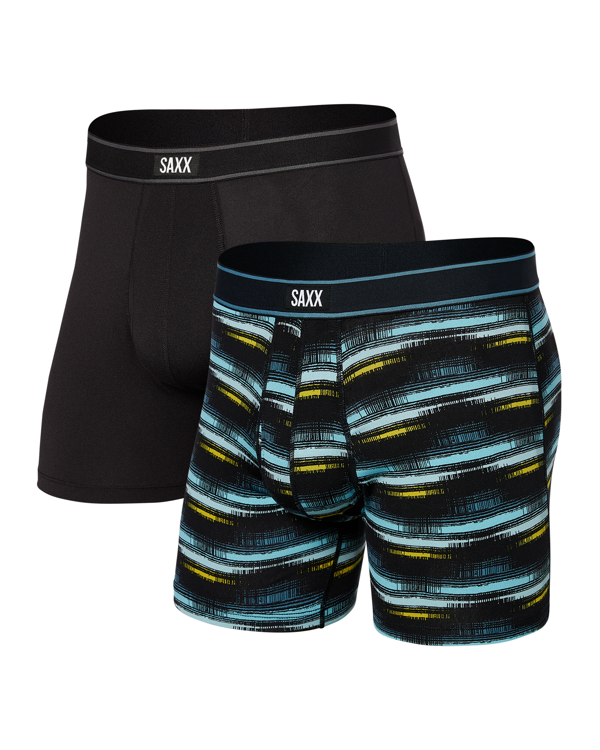 Front of Daytripper 2-Pack Boxer Brief in Broadcast Stripe/Black
