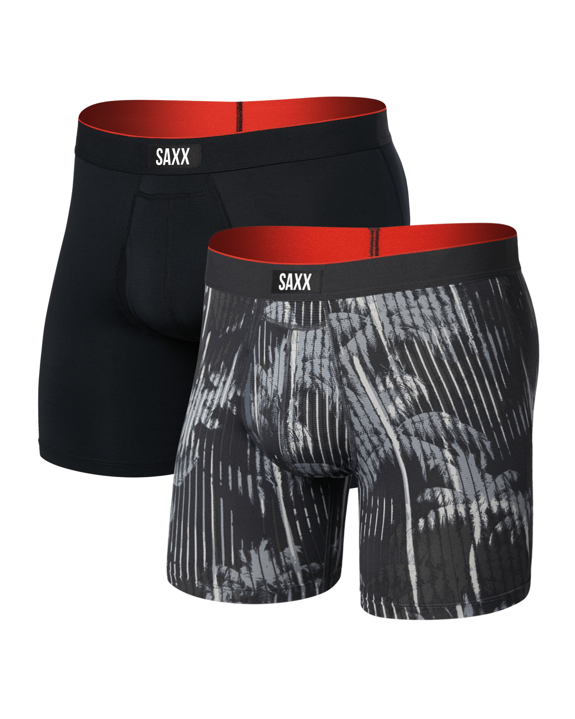 Front of Multi-Sport Mesh Boxer Brief Fly 2Pk in Palm Screen/Black