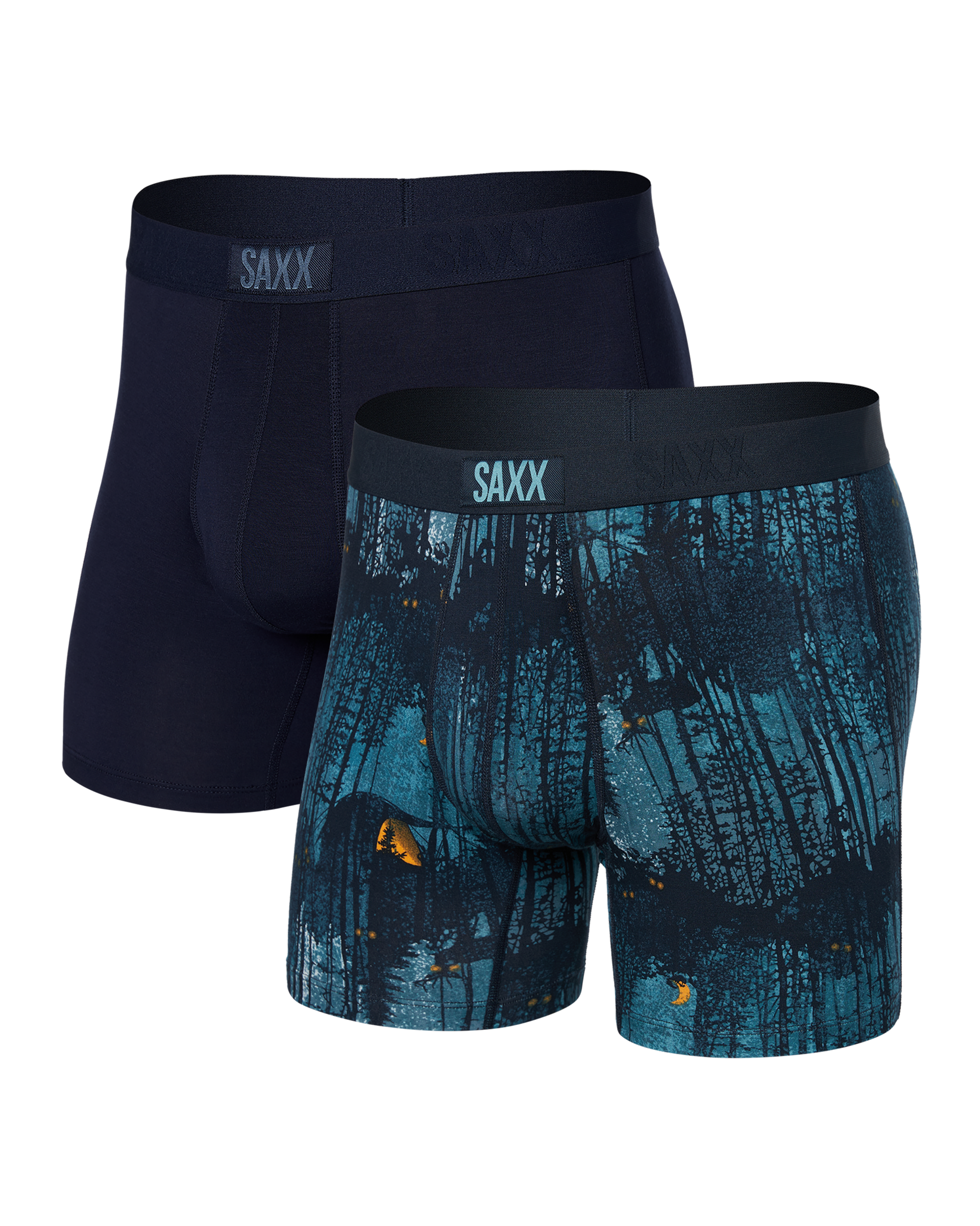 Front of Vibe Super Soft Boxer Brief 2 Pack in Forest Walk/Maritime