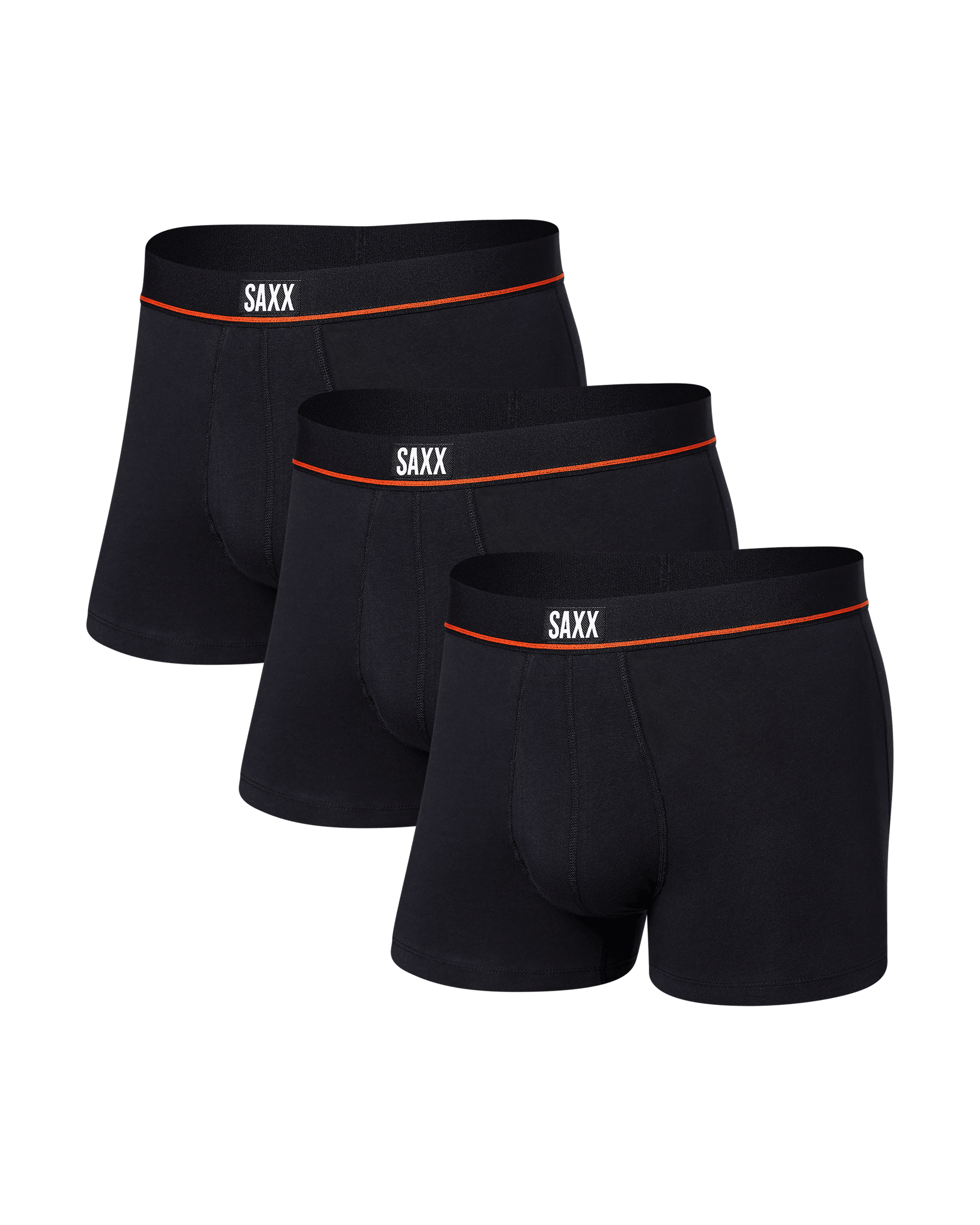 Front of Non-Stop Stretch Cotton Trunk Fly 3Pk in Black