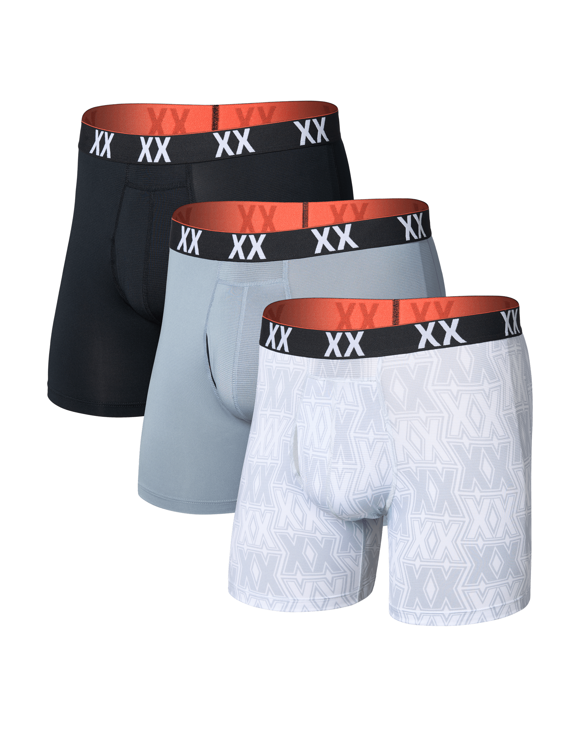 Front of Multi-Sport Mesh Boxer Brief 3 Pack in XXcellence/Tradewinds/Black