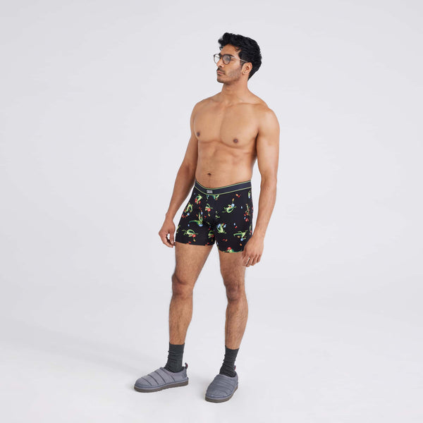 Front - Model wearing Daytripper Boxer Brief in Tailgators-Black