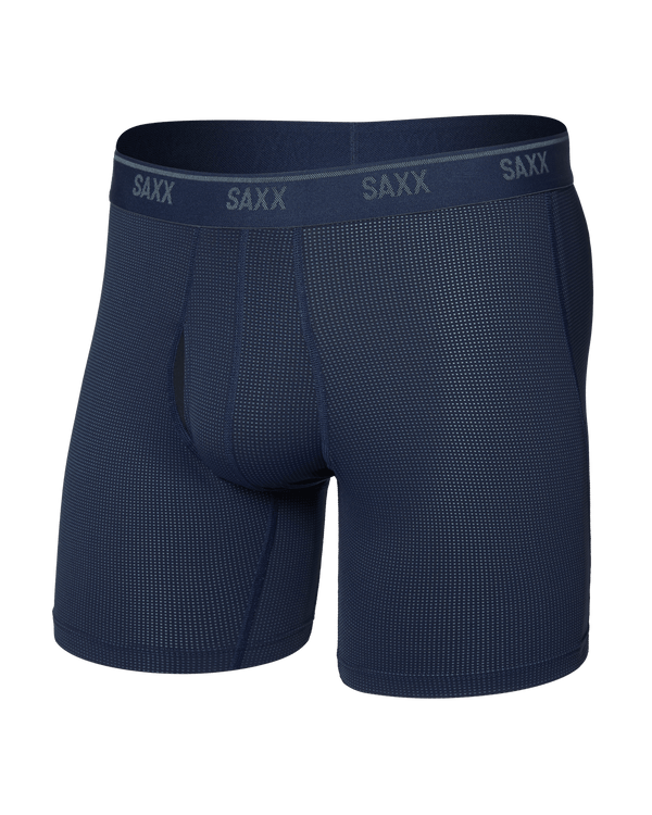 Front of Quest Quick-Dry Mesh Boxer Brief Fly in Maritime