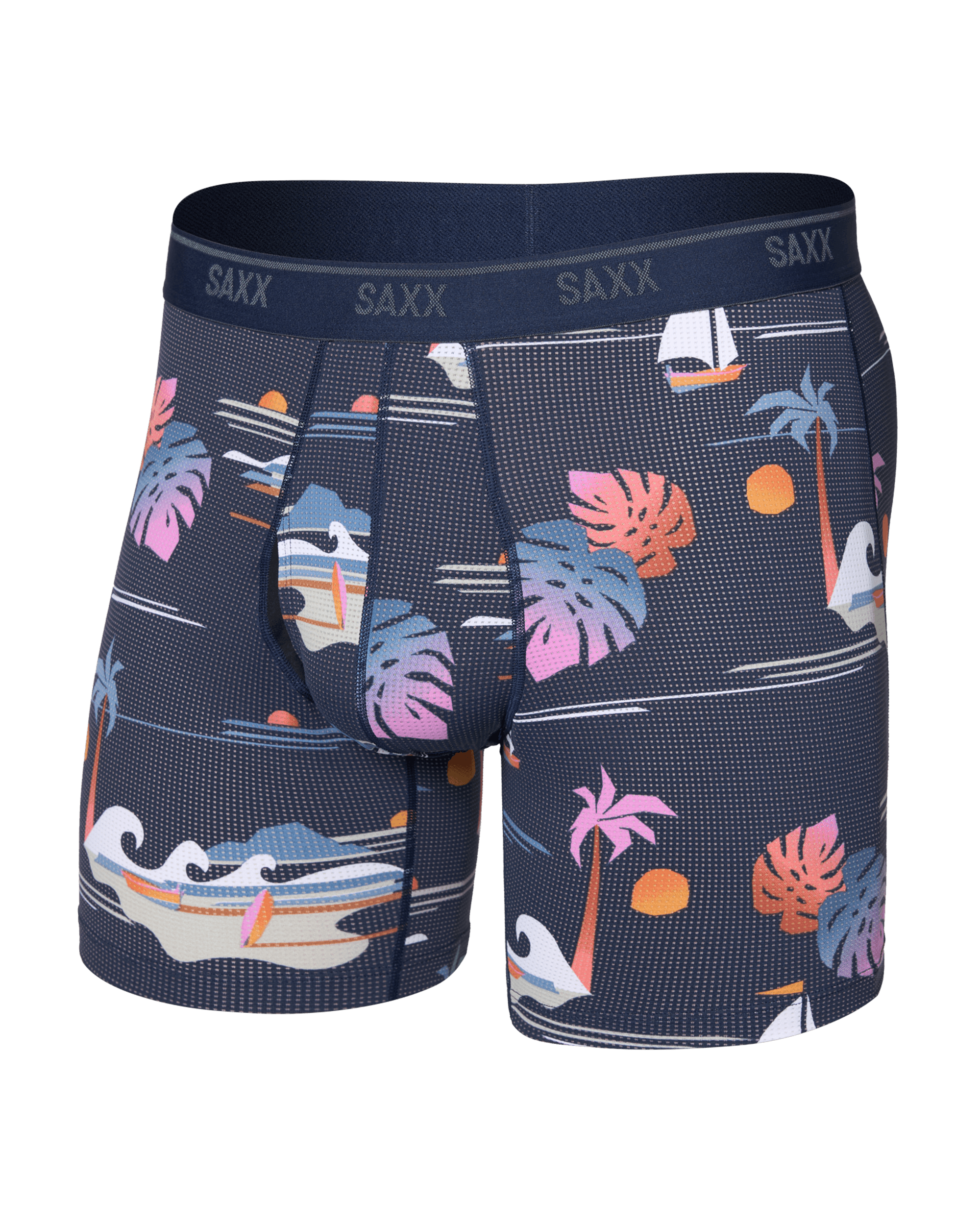 Front of Quest Quick-Dry Mesh Boxer Brief Fly in Sunny Adventure-Maritime