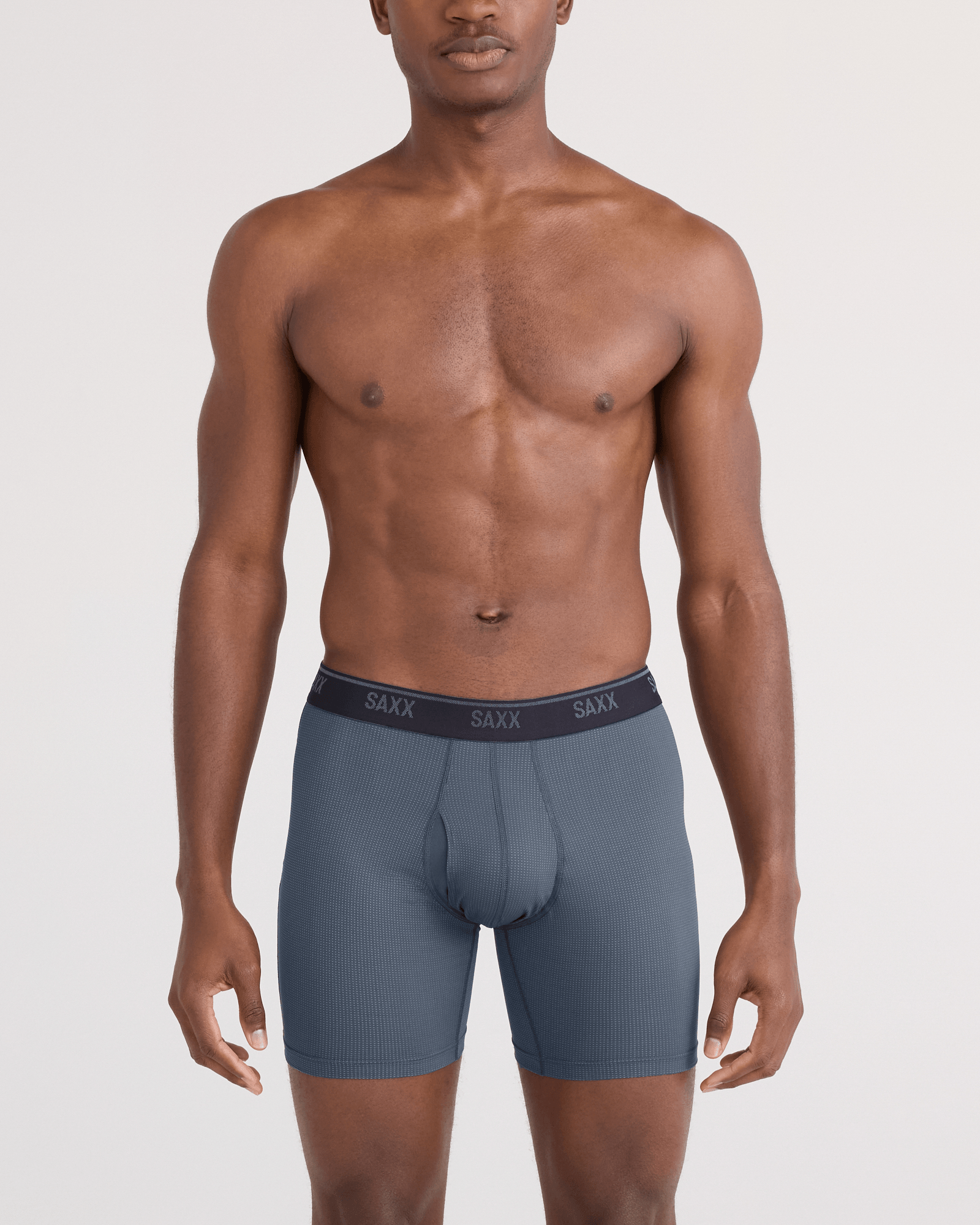 Front - Model wearing  Quest Quick-Dry Mesh Boxer Brief Fly in Turbulence