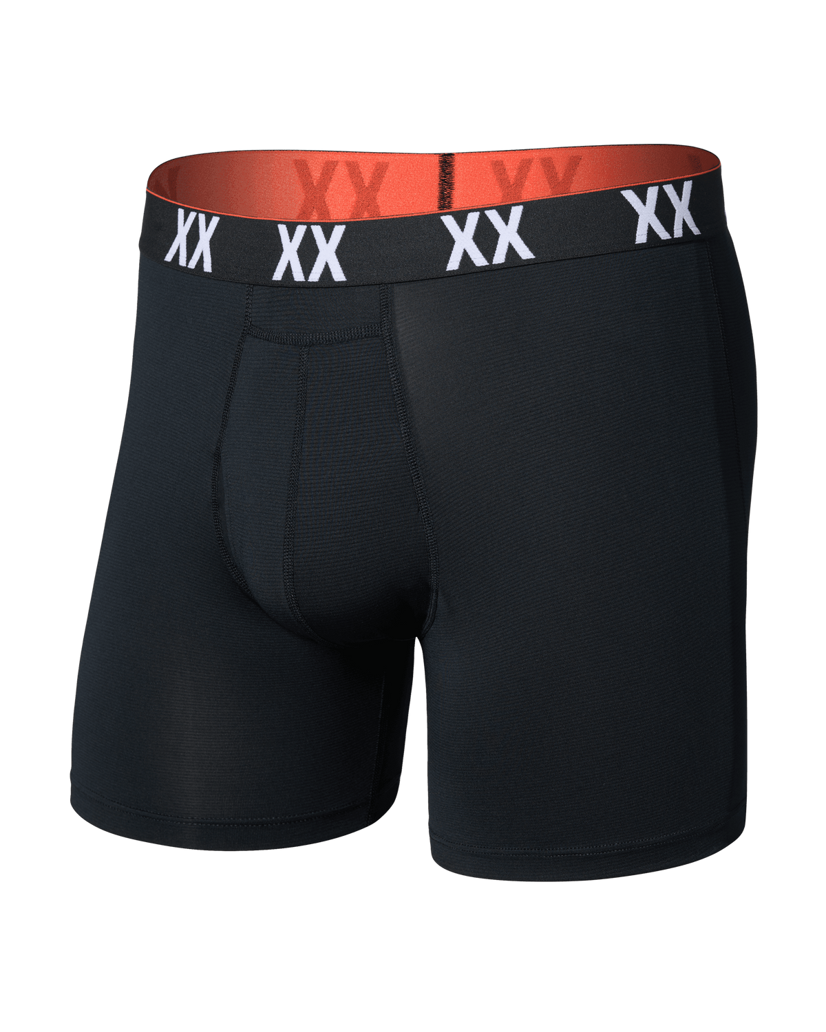 Front of Multi-Sport Mesh Boxer Brief in Black/XX Waistband