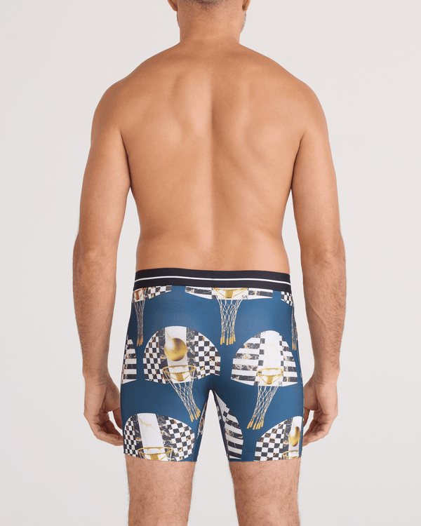 Back - Model wearing Volt Breathable Mesh Boxer Brief in Off The Chain-Rich Teal