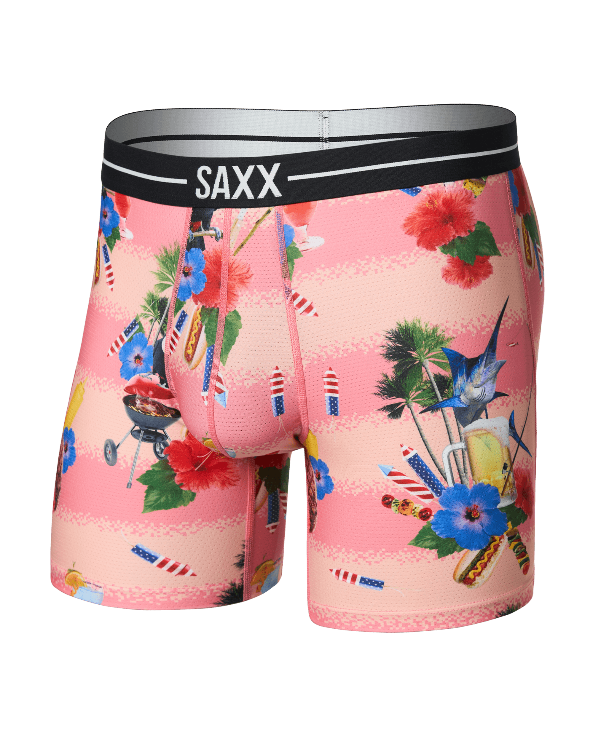 Front of Volt Breathable Mesh Boxer Brief in Summer Blowout-Peach