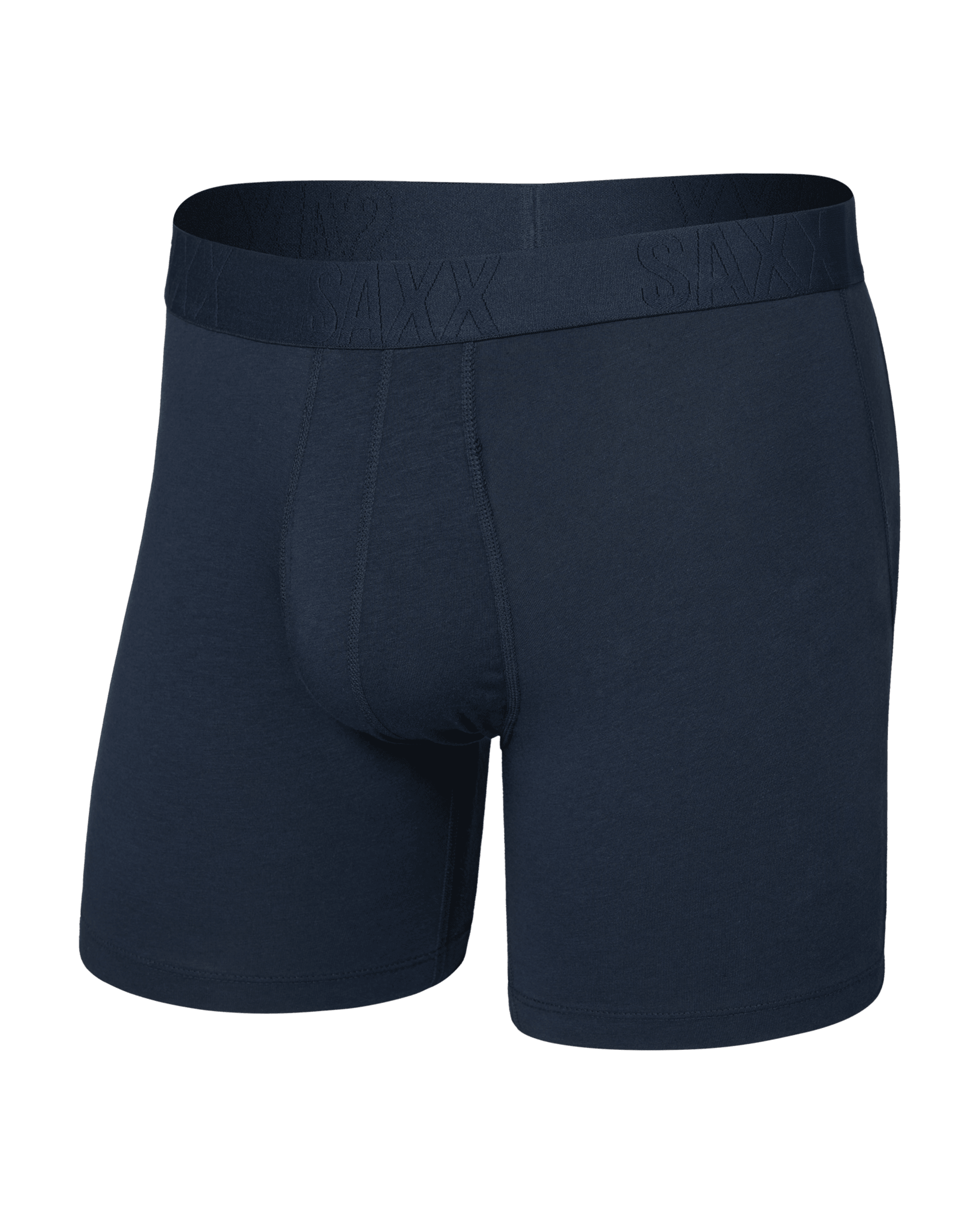 Front of DropTemp Cooling Cotton Boxer Brief Fly in Dark Ink