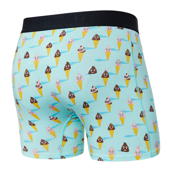 Back of Vibe Super Soft Boxer Brief in Ice Cream Surprise- Aqua