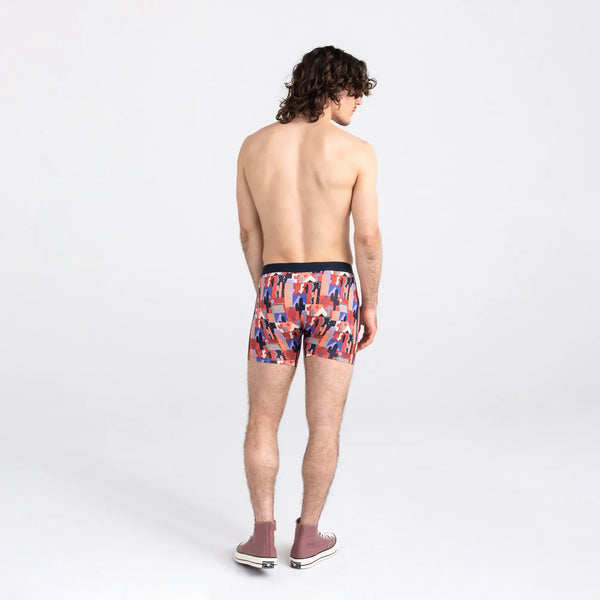 Back - Model wearing Vibe Super Soft Boxer Brief in Painted Desert- Multi