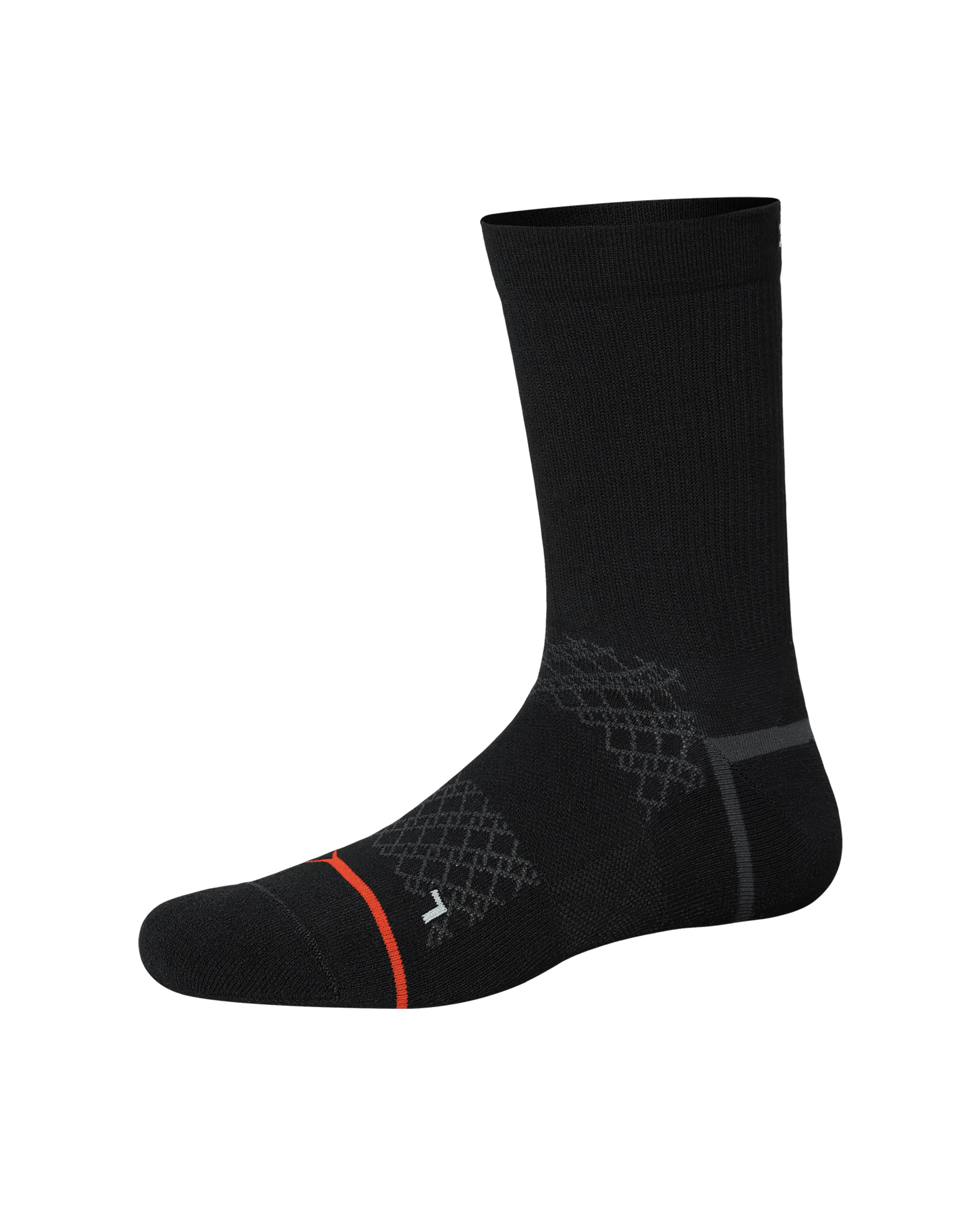 Front of  Foot Hold Mid-Weight Crew Sock in Black
