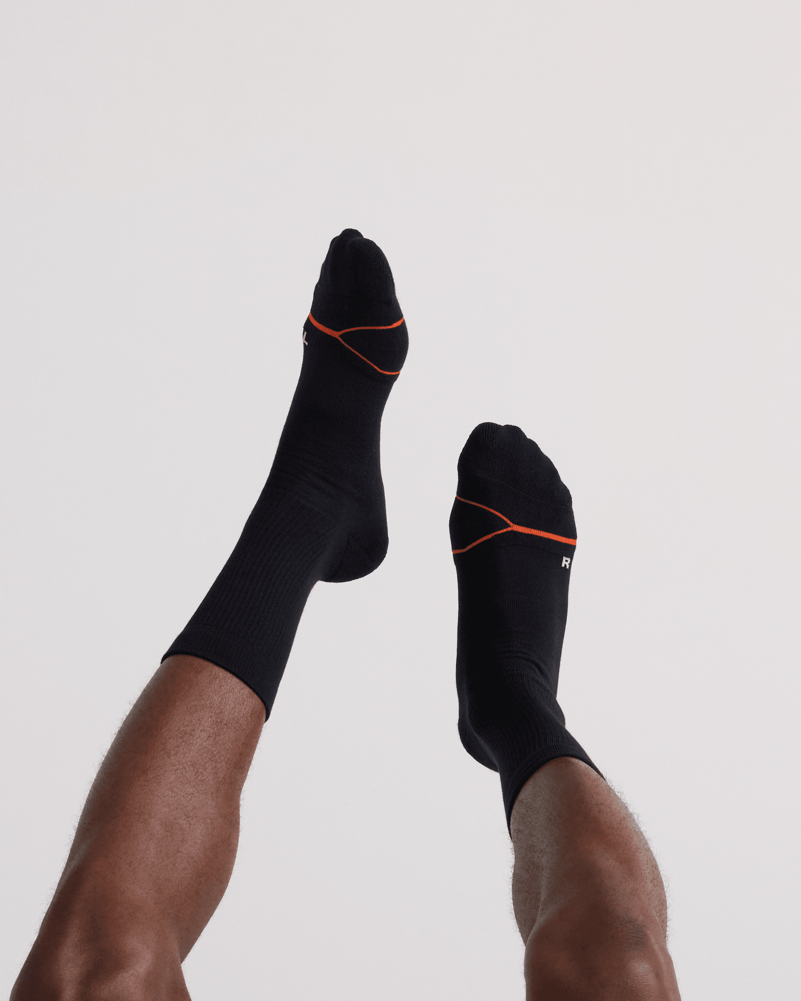 Back - Model wearing Good Form Crew Sock in Black