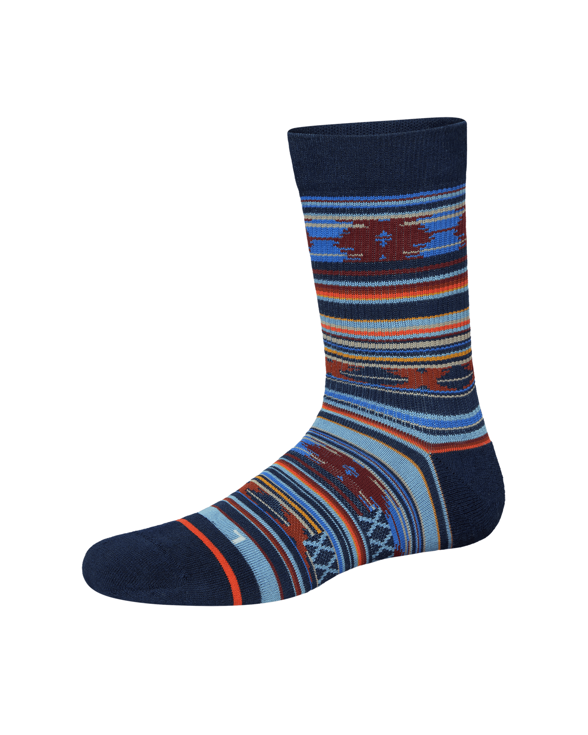 Front of  Good Form Crew Sock in Blanket Stripe-Multi