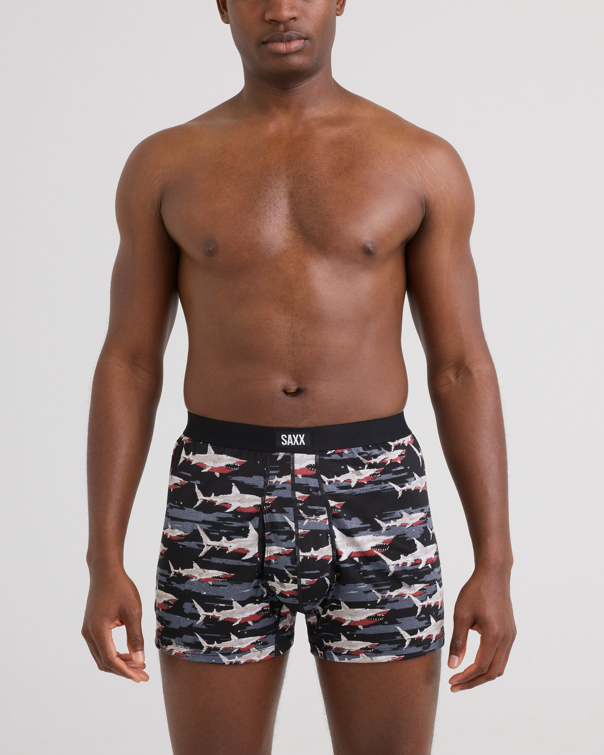 Front - Model wearing Daytripper Comfort Stretch Boxer in Big Byte-Black