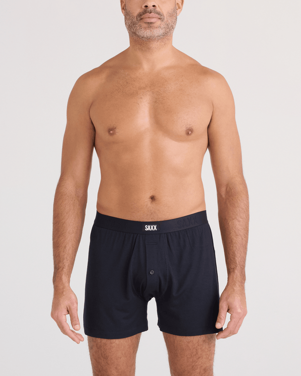 Front - Model wearing  Snooze Sleep Boxer Short in Black