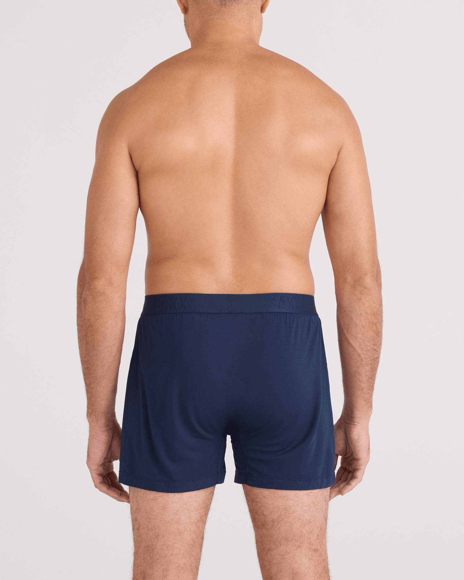 Back - Model wearing  Snooze Sleep Boxer Short in Maritime