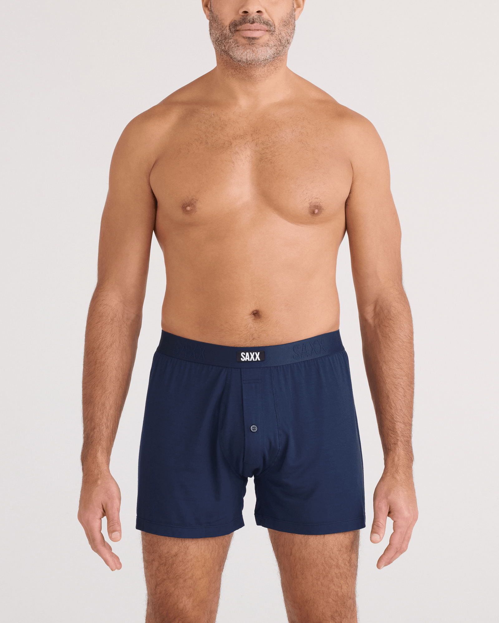 Front - Model wearing  Snooze Sleep Boxer Short in Maritime