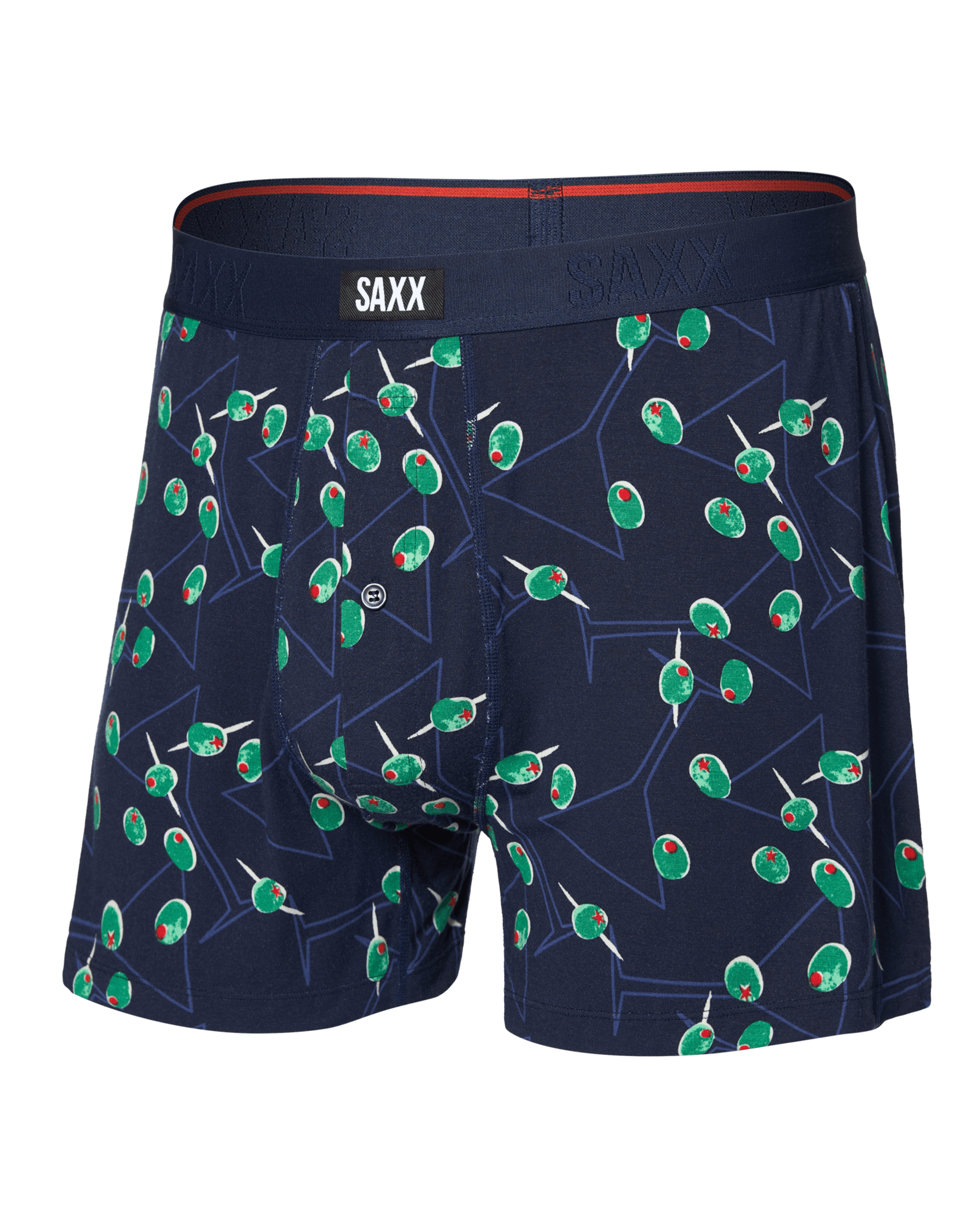 Front of Snooze Sleep Boxer Short in Olive You-Maritime