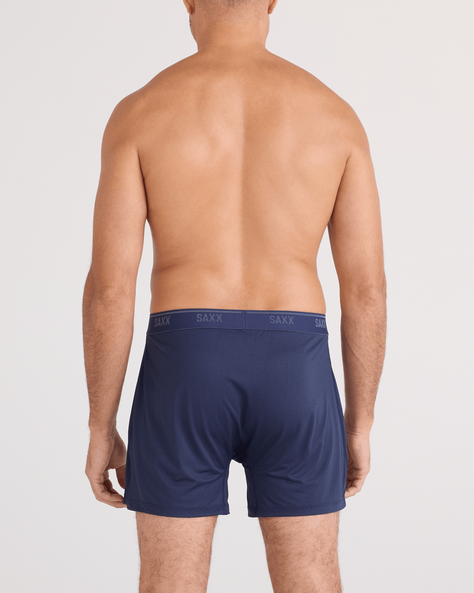 Back - Model wearing  Quest Quick-Dry Mesh Boxer Short Fly in Maritime