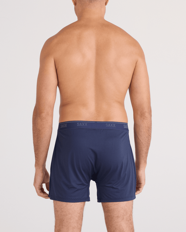 Back - Model wearing Quest Quick-Dry Mesh Boxer Short Fly in Maritime