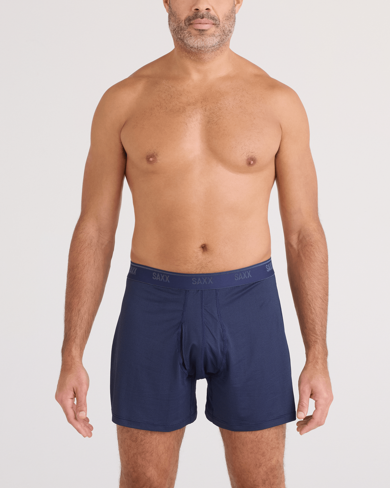 Front - Model wearing  Quest Quick-Dry Mesh Boxer Short Fly in Maritime