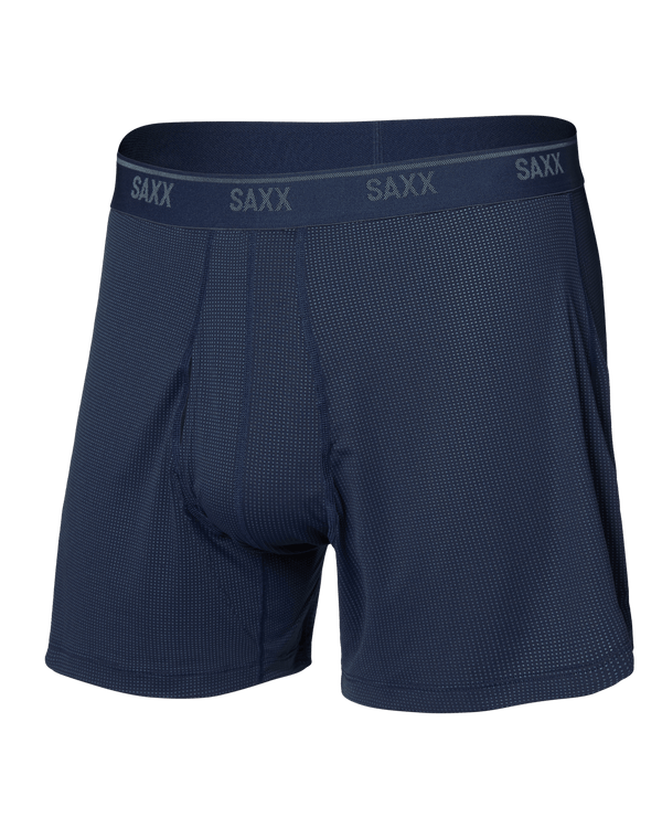 Front of Quest Quick-Dry Mesh Boxer Short Fly in Maritime