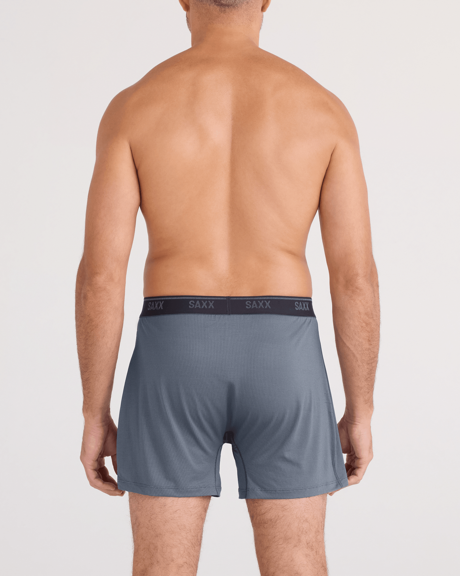 Back - Model wearing  Quest Quick-Dry Mesh Boxer Short Fly in Turbulence