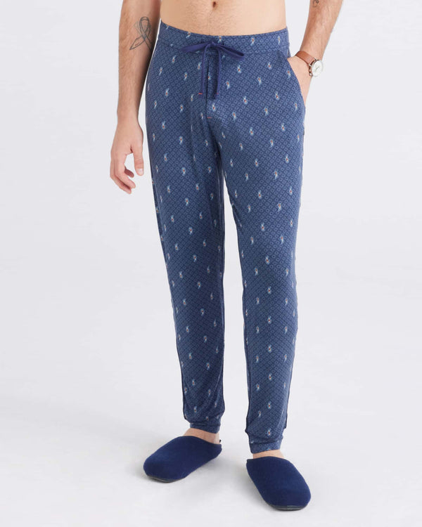 Front - Model wearing Snooze Sleep Pant in Paisley Tiles-Turbulence