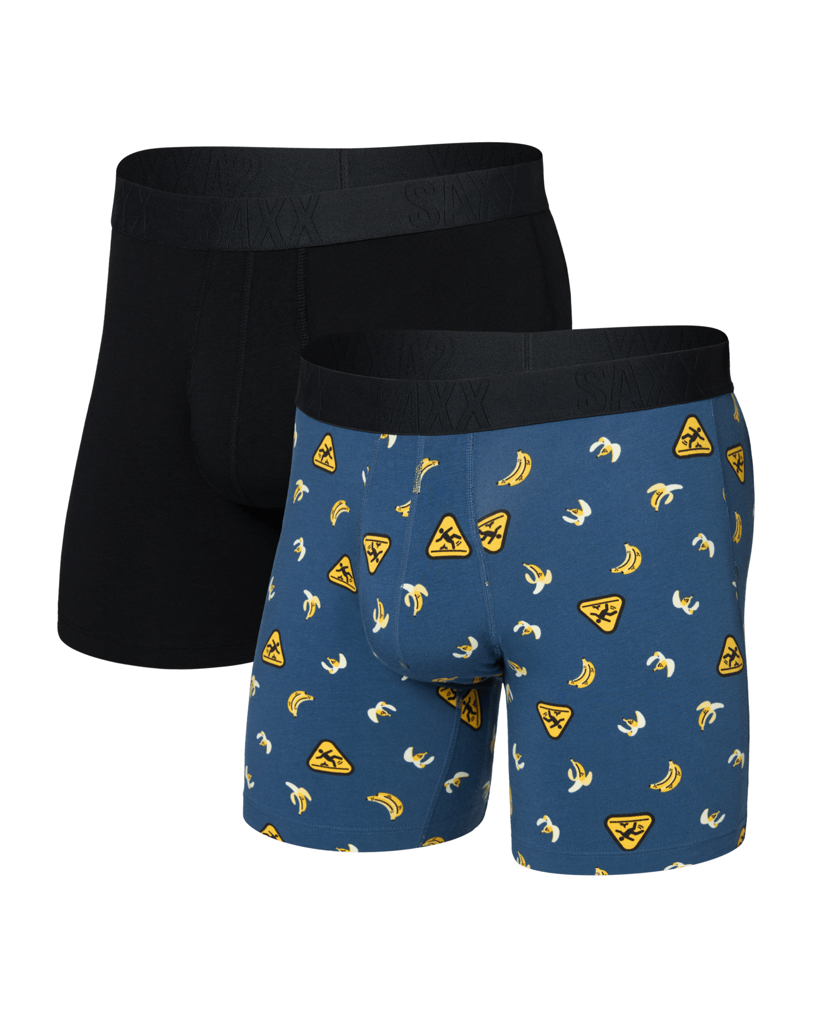 Front of DropTemp Cooling Cotton Boxer Brief Fly 2 Pack in Safety First/Black