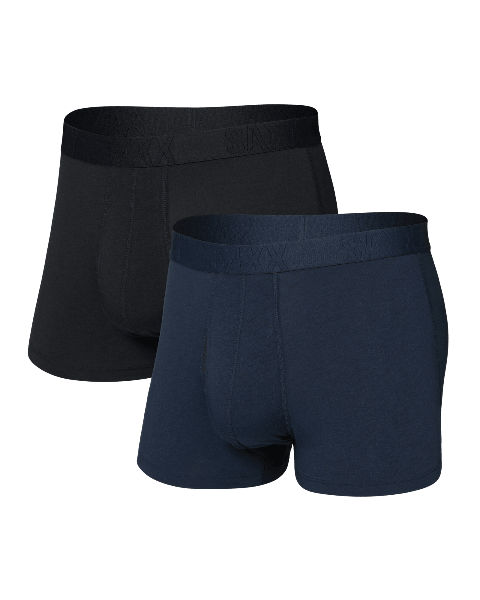 Front of  DropTemp Cooling Cotton Trunk Fly 2 Pack in Dark Ink/Black