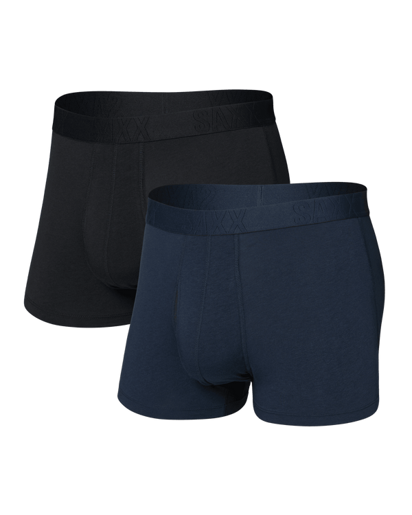 Front of DropTemp Cooling Cotton Trunk Fly 2 Pack in Dark Ink/Black