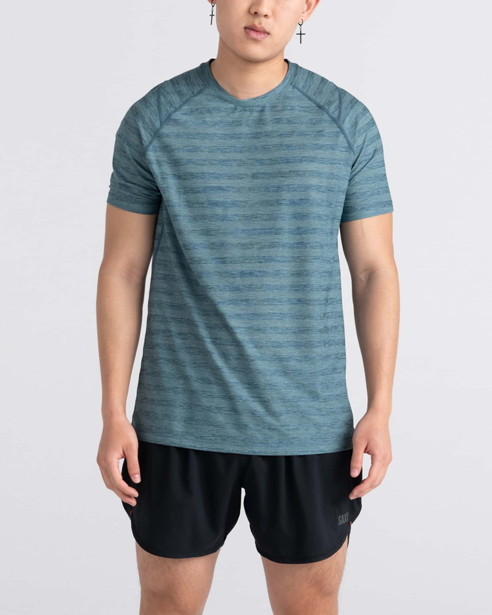 Front - Model wearing Hightail 2N1 Run Short 5" in Black