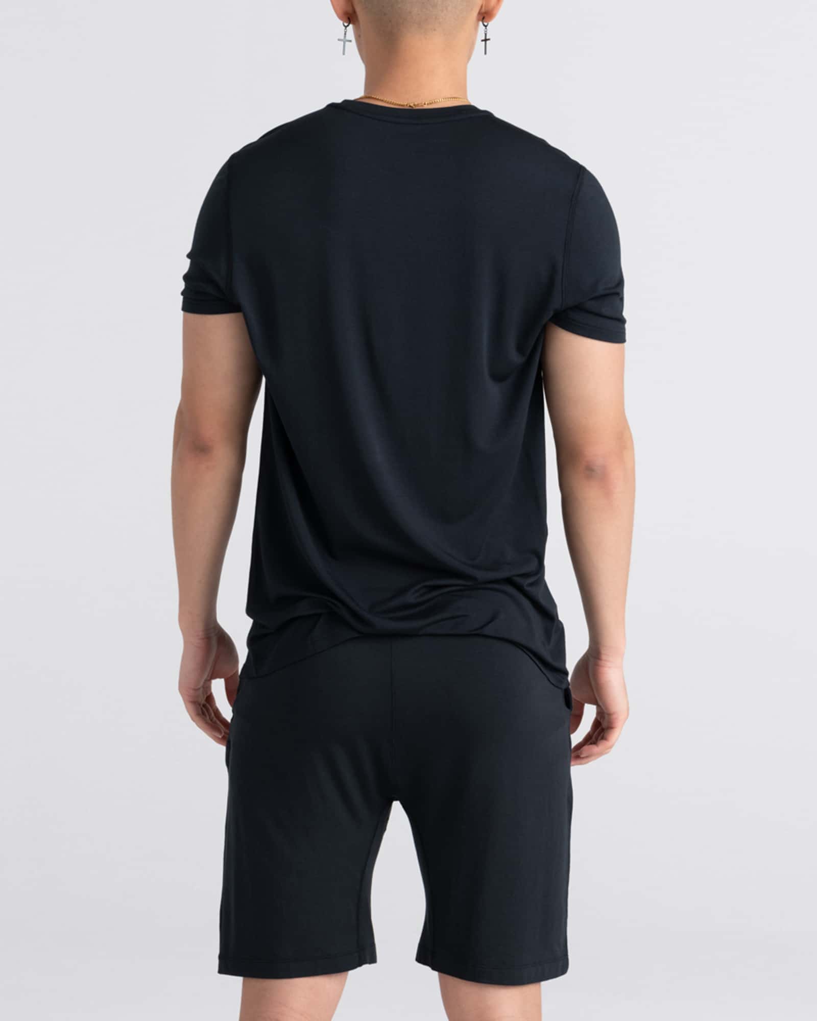 Back - Model wearing Snooze Short in Black