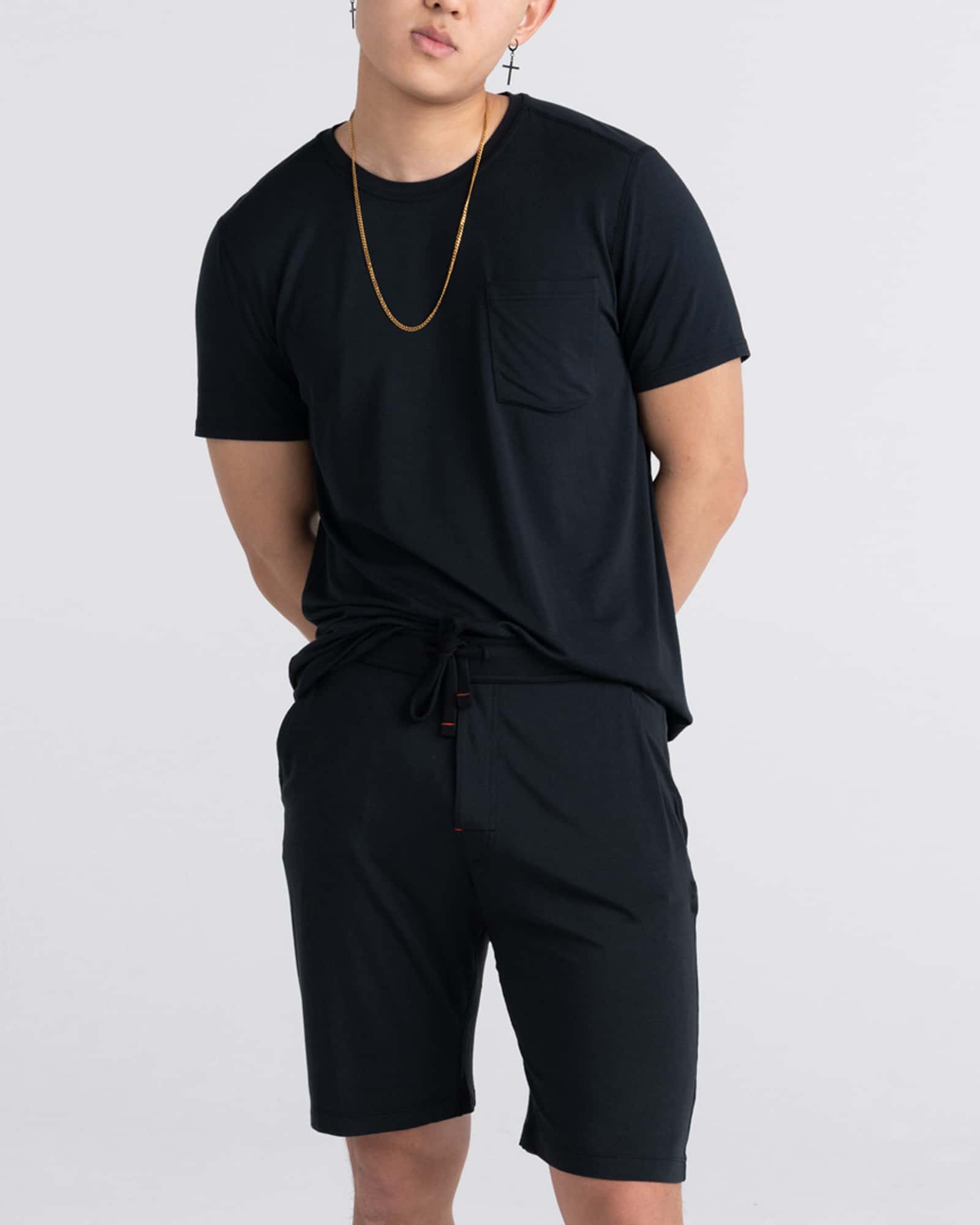 Front - Model wearing Snooze Short in Black