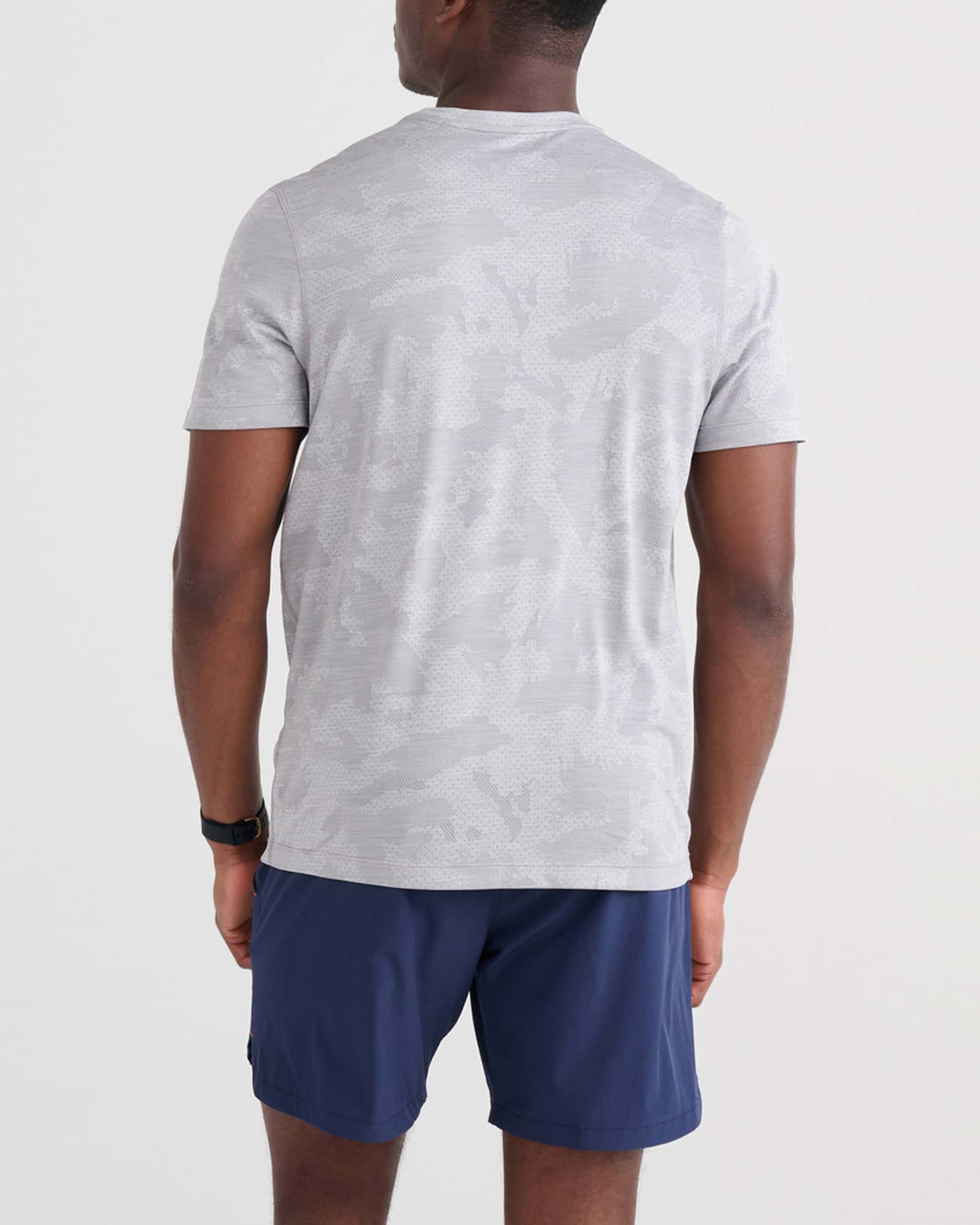 Back - Model wearing Gainmaker 2N1 Short 7" in Navy