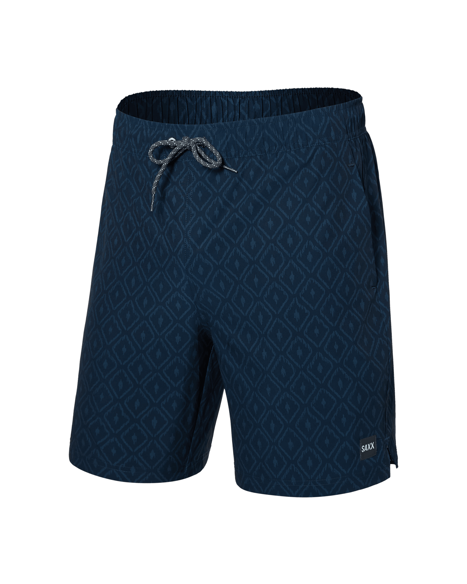 Front of Multi-Sport 2N1 Short Regular in Ikat Check- Navy
