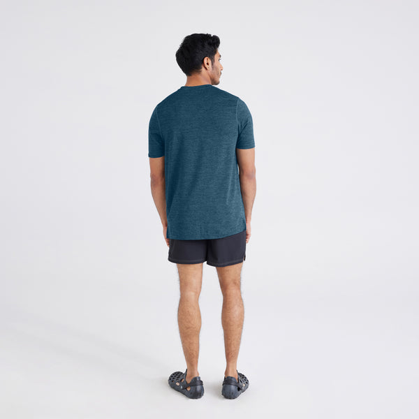Back - Model wearing Droptemp® All Day Cooling Short Sleeve Tee in Storm Heather