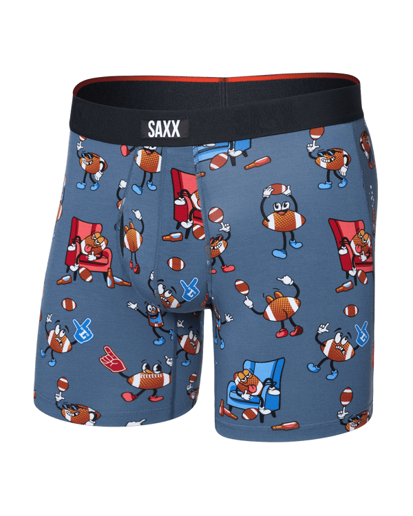 Front of Vibe Xtra Soft Comfort Boxer Brief Fly in Game Day-Twilight