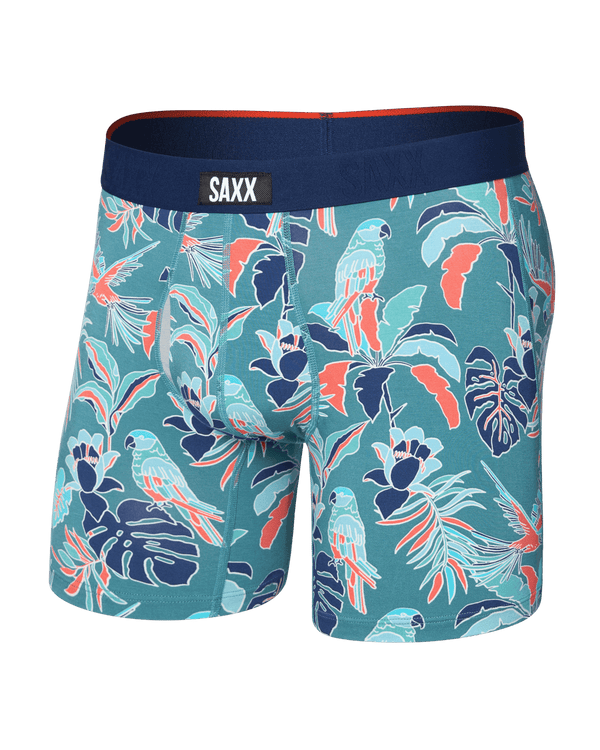 Front of Vibe Xtra Soft Comfort Boxer Brief Fly in Island Tropics-Seascape