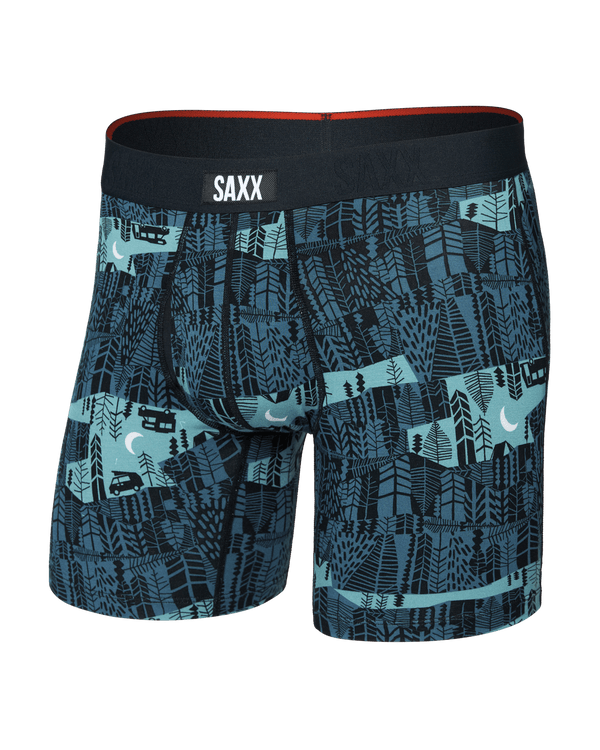 Front of Vibe Xtra Soft Comfort Boxer Brief Fly in The Clearing-Storm Blue