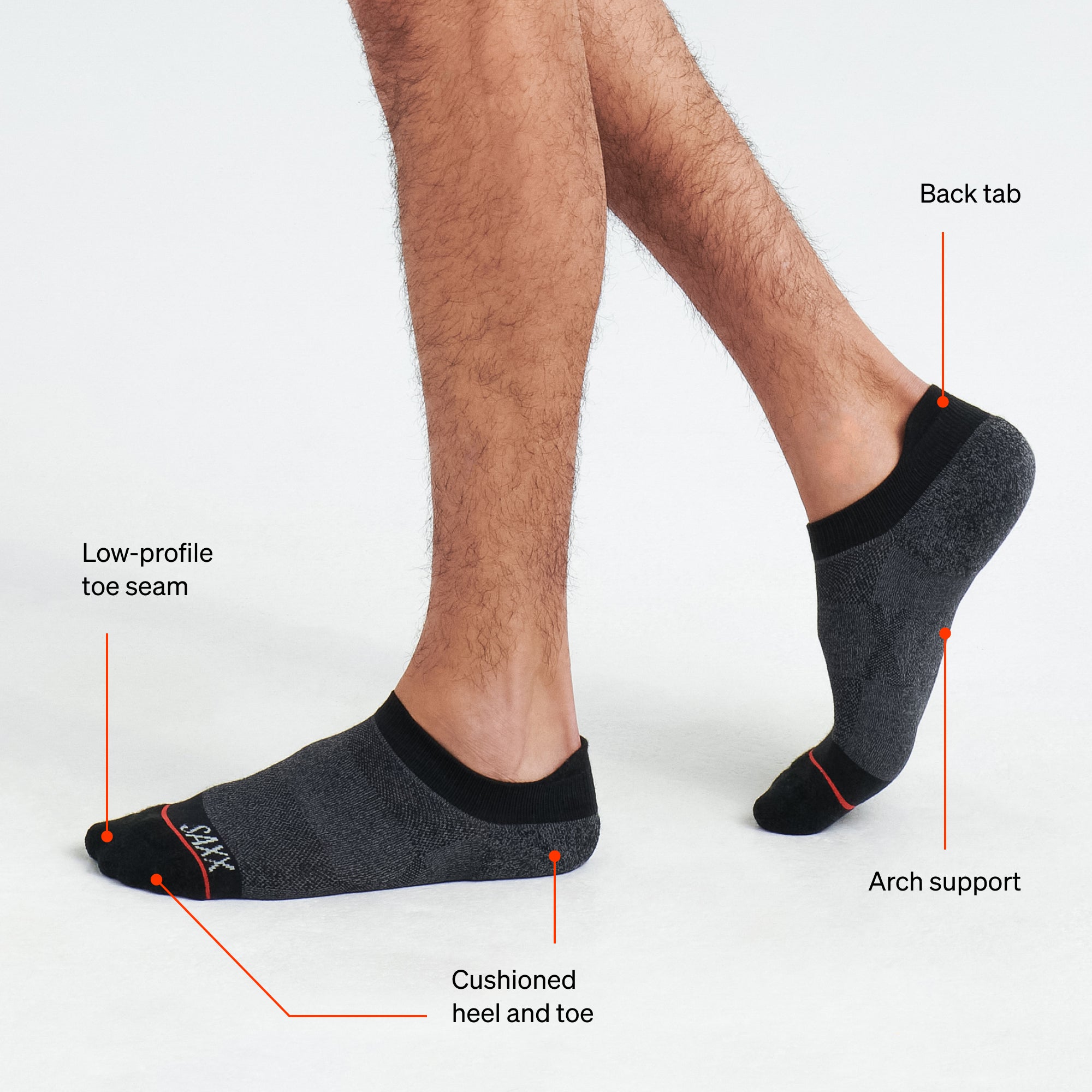 SAXX Underwear Low Show Sock technology graphic