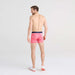 Back - Model wearing DropTemp Cooling Cotton Boxer Brief in East Coast- Hibiscus