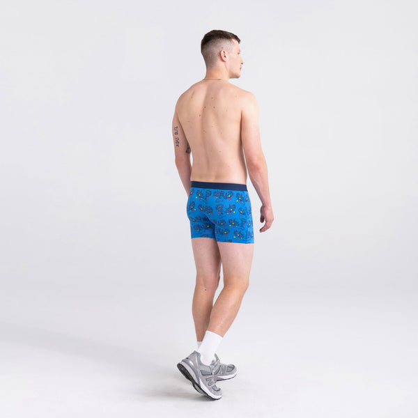 Back - Model wearing Vibe Super Soft Boxer Brief 2-Pack in Moosletoe/Navy
