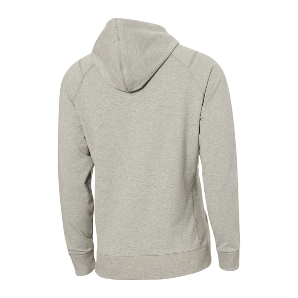 Back of Down Time Lounge Full Zip Hoodie in Grey Heather