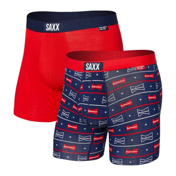 Vibe Boxer Brief 2-Pack - Starry Stripe/Premium Red