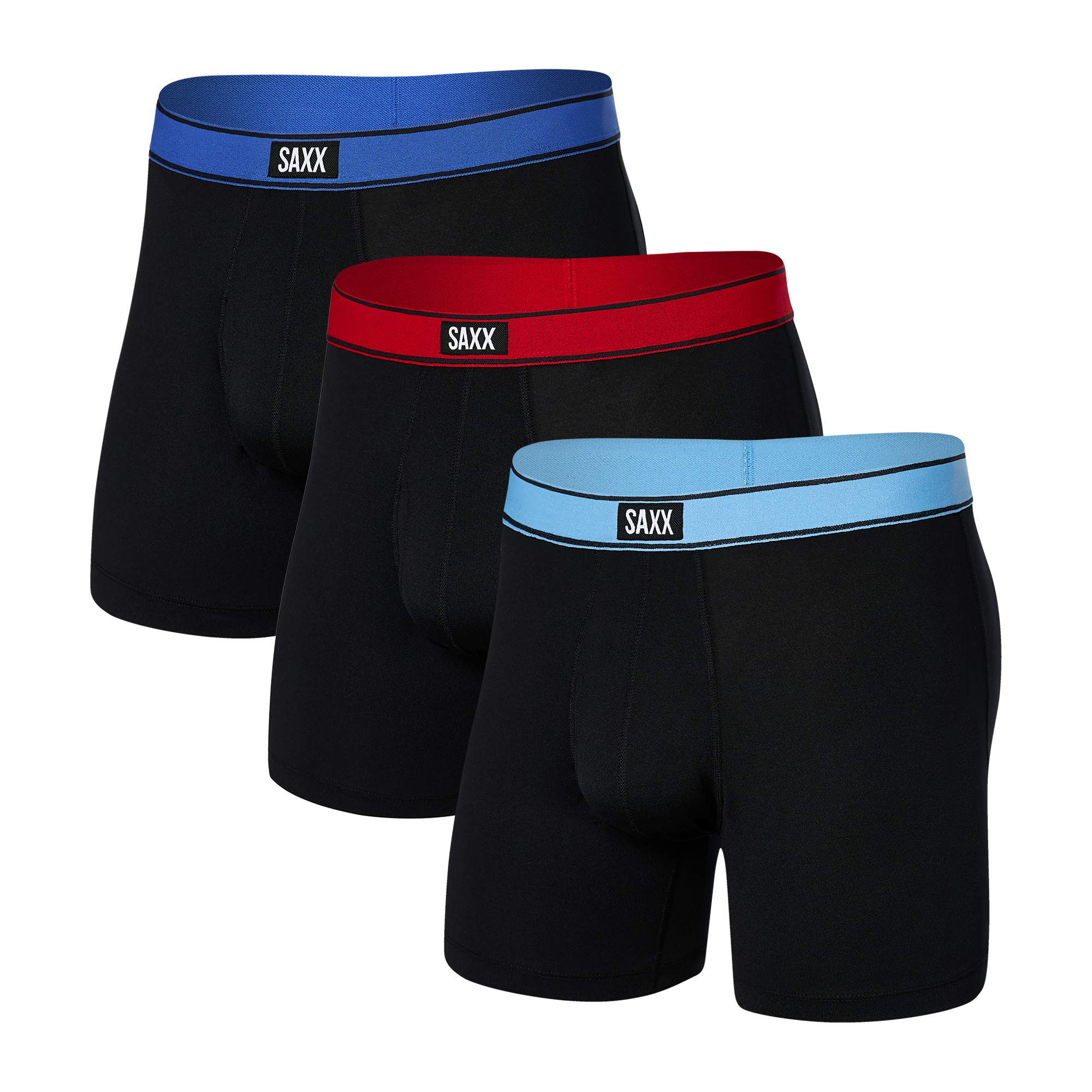 Front of Daytripper Boxer Brief Fly 3-Pack in Silver Lake/Cherry/Sport Blue Waistband
