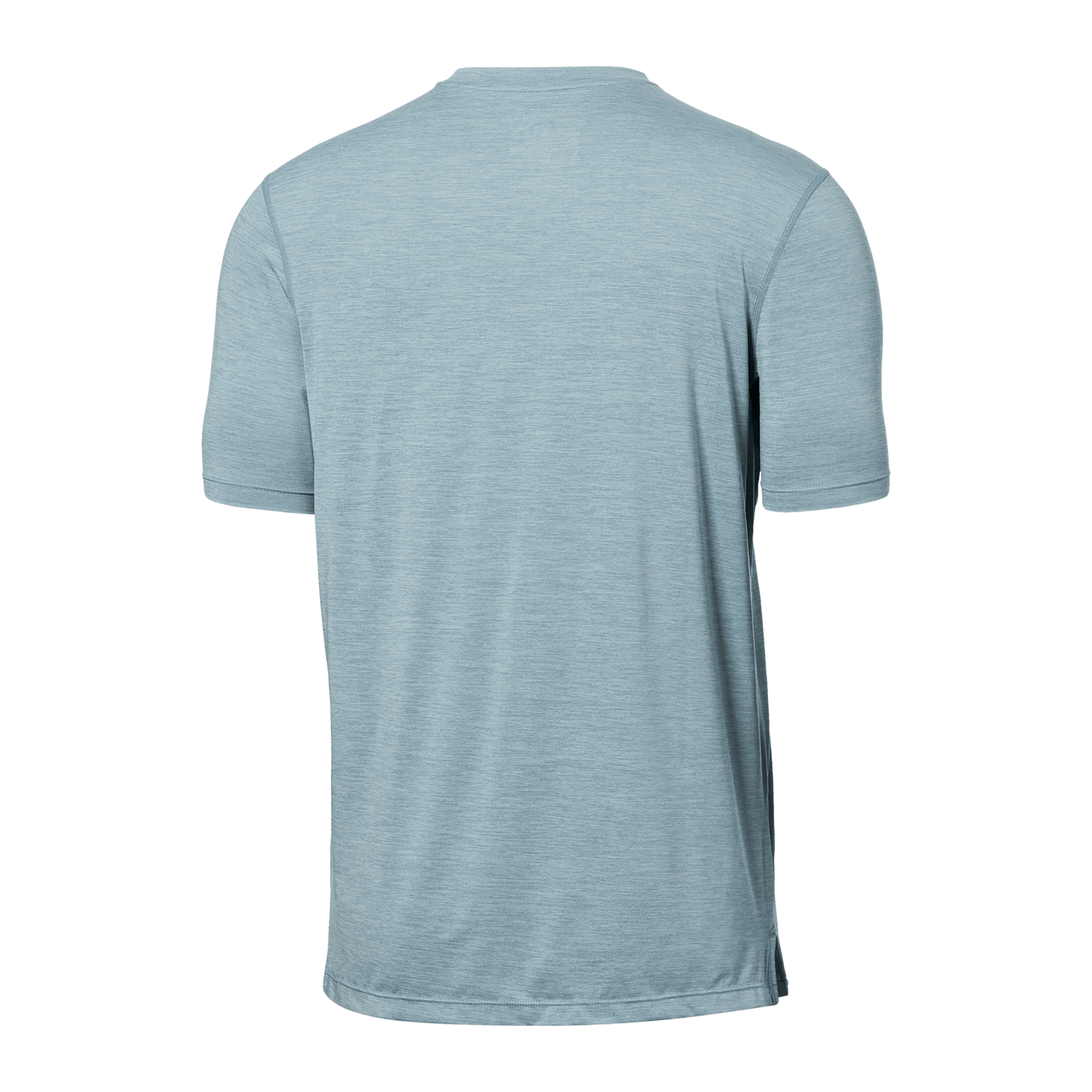 Back of DropTemp All Day Cooling Short Sleeve Tee in Light Aqua Heather